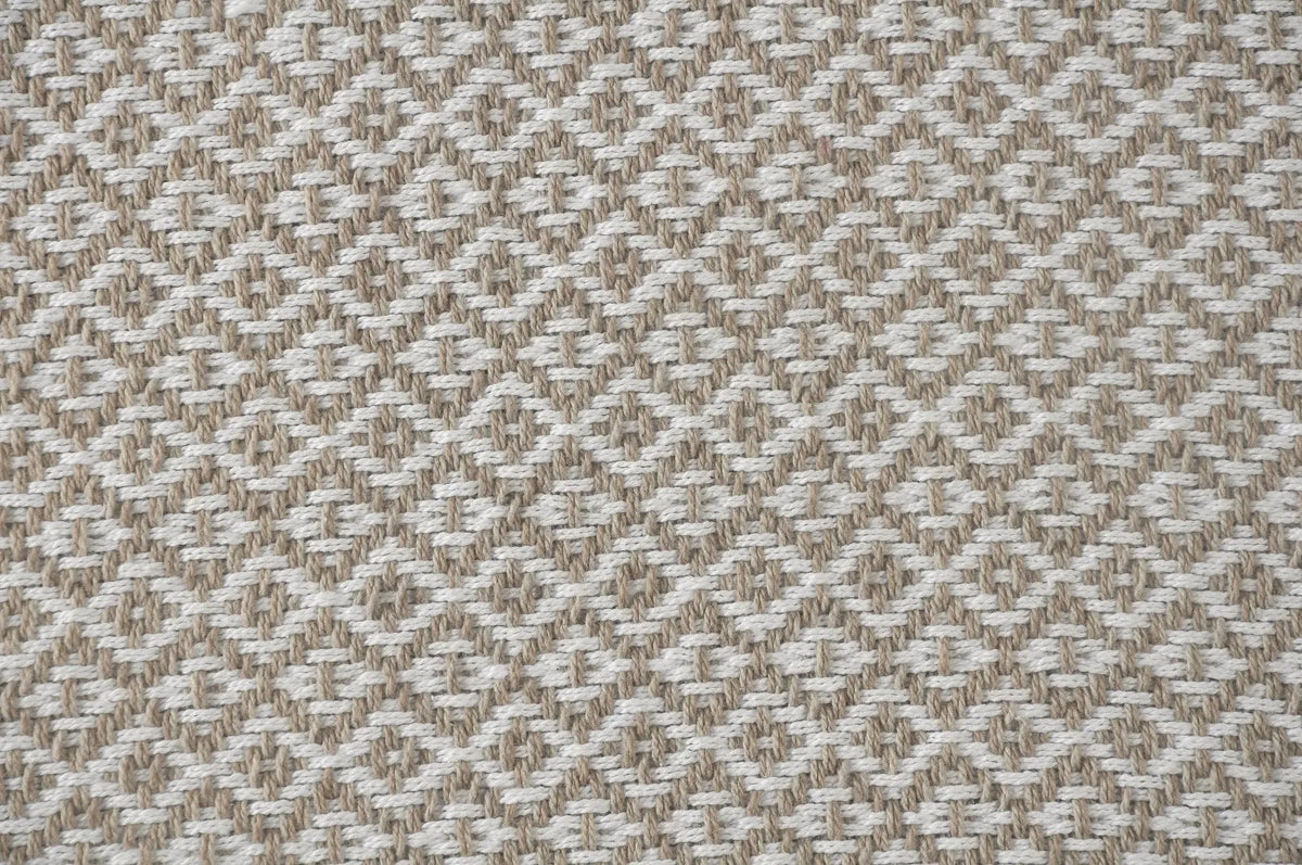 Beige and Ivory Diamonds Fringe LR80180 Throw Blanket