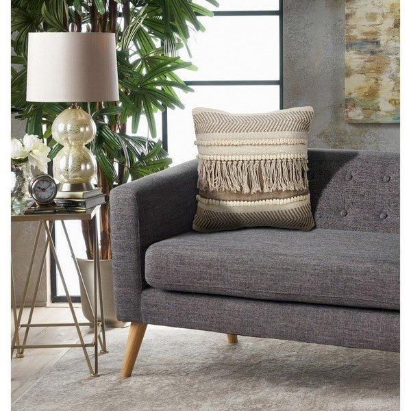 Beige Over tufted Farmhouse LR07318 Throw Pillow - Rug & Home