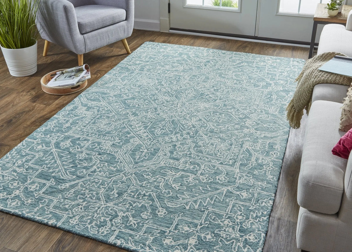 Belfort 8778F Teal/Ivory Rug - Rug & Home