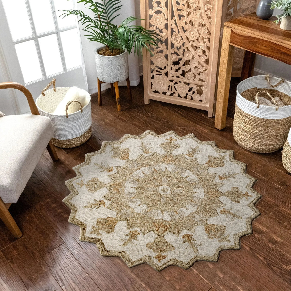 Bella Rose Lr21706 Beige/White Rug - Rug & Home