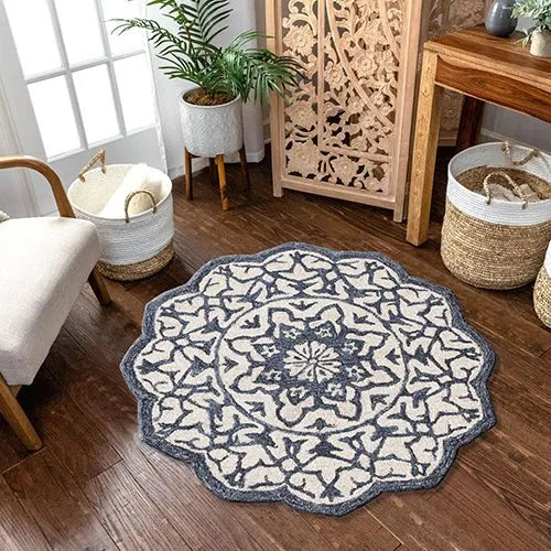 Bella Rose LR21709 Denim Blue/White Rug - Rug & Home