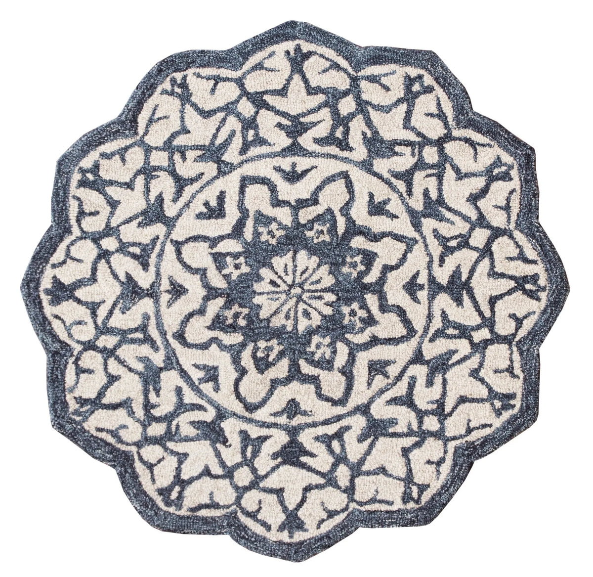 Bella Rose Lr21709 Denim Blue/White Rug - Rug & Home