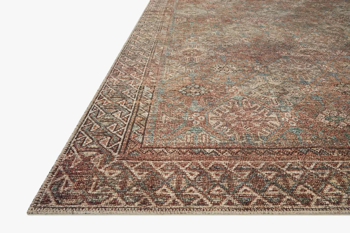 Billie BIL-04 Aqua/Rust Rug - Rug & Home