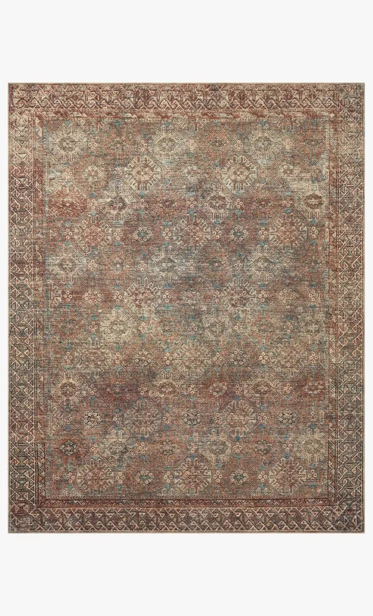 Billie BIL-04 Aqua/Rust Rug - Rug & Home