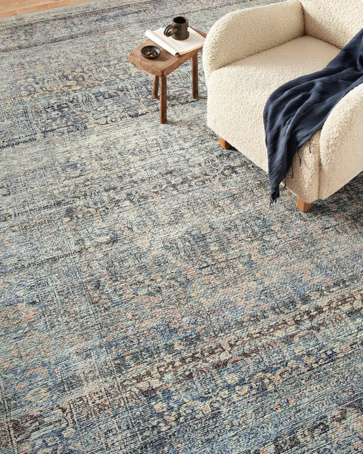 Billie BIL-05 Denim/Blush Rug - Rug & Home