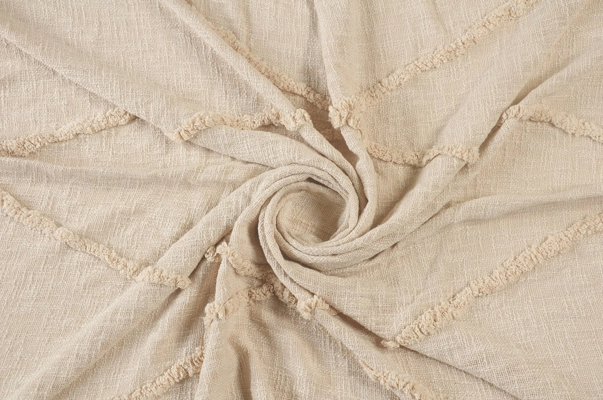 Birch Cream Tufted  LR80177 Throw Blanket - Rug & Home