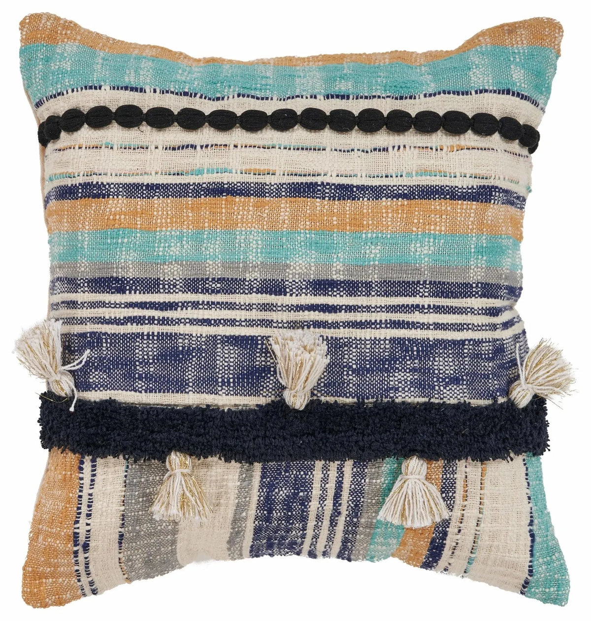 Black Patchwork LR07346 Throw Pillow