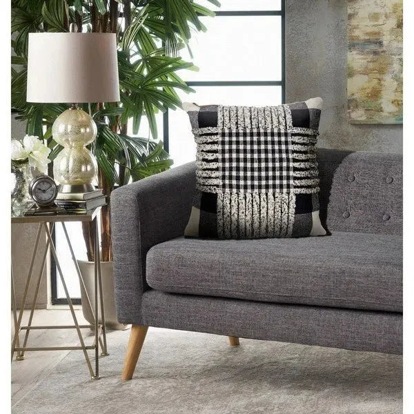 Black Pinstripe LR07337 Throw Pillow