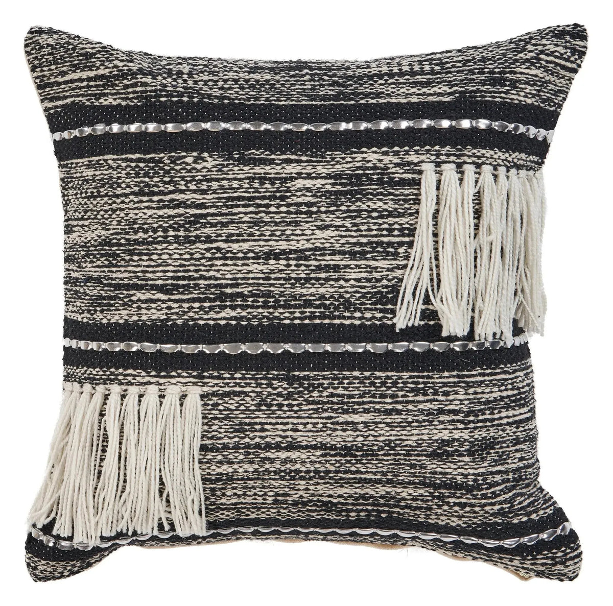 Black Plaid LR07338 Throw Pillow