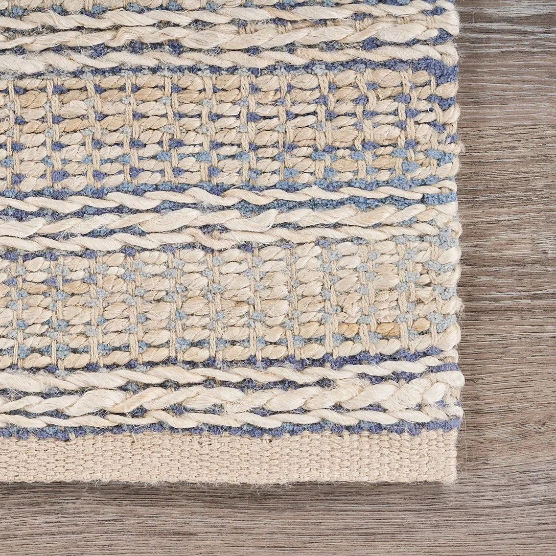 Bleached Naturals LR81437 Illusion Blue /Infinity Rug - Rug & Home