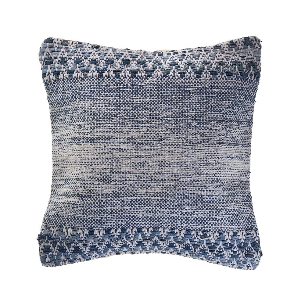 Blue and Ivory Textured LR07427 Throw Pillow - Rug & Home