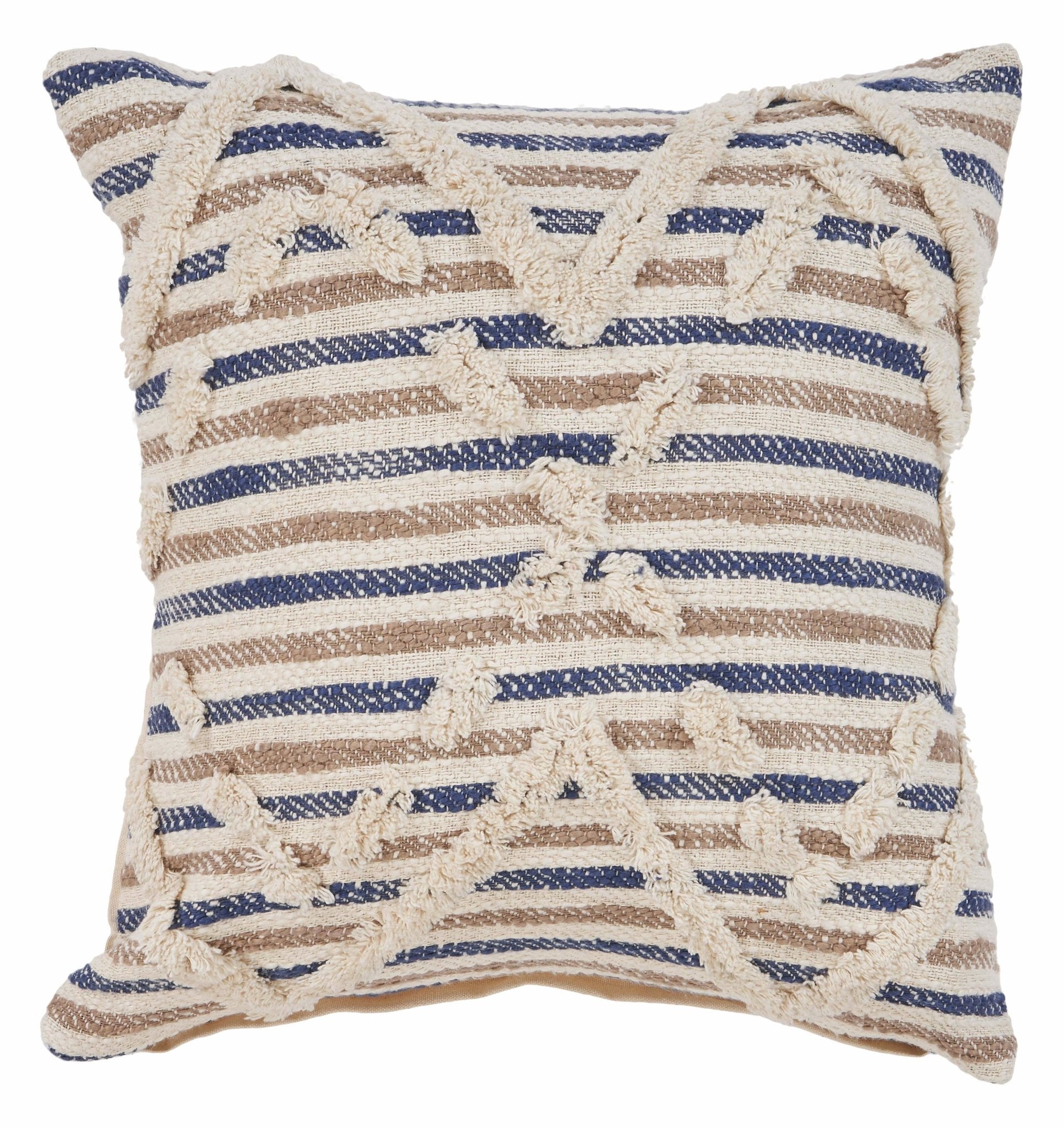 Blue Textured Stripe LR07344 Throw Pillow - Rug & Home