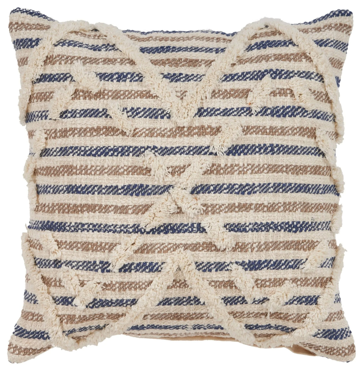 Blue Textured Stripe LR07344 Throw Pillow - Rug & Home