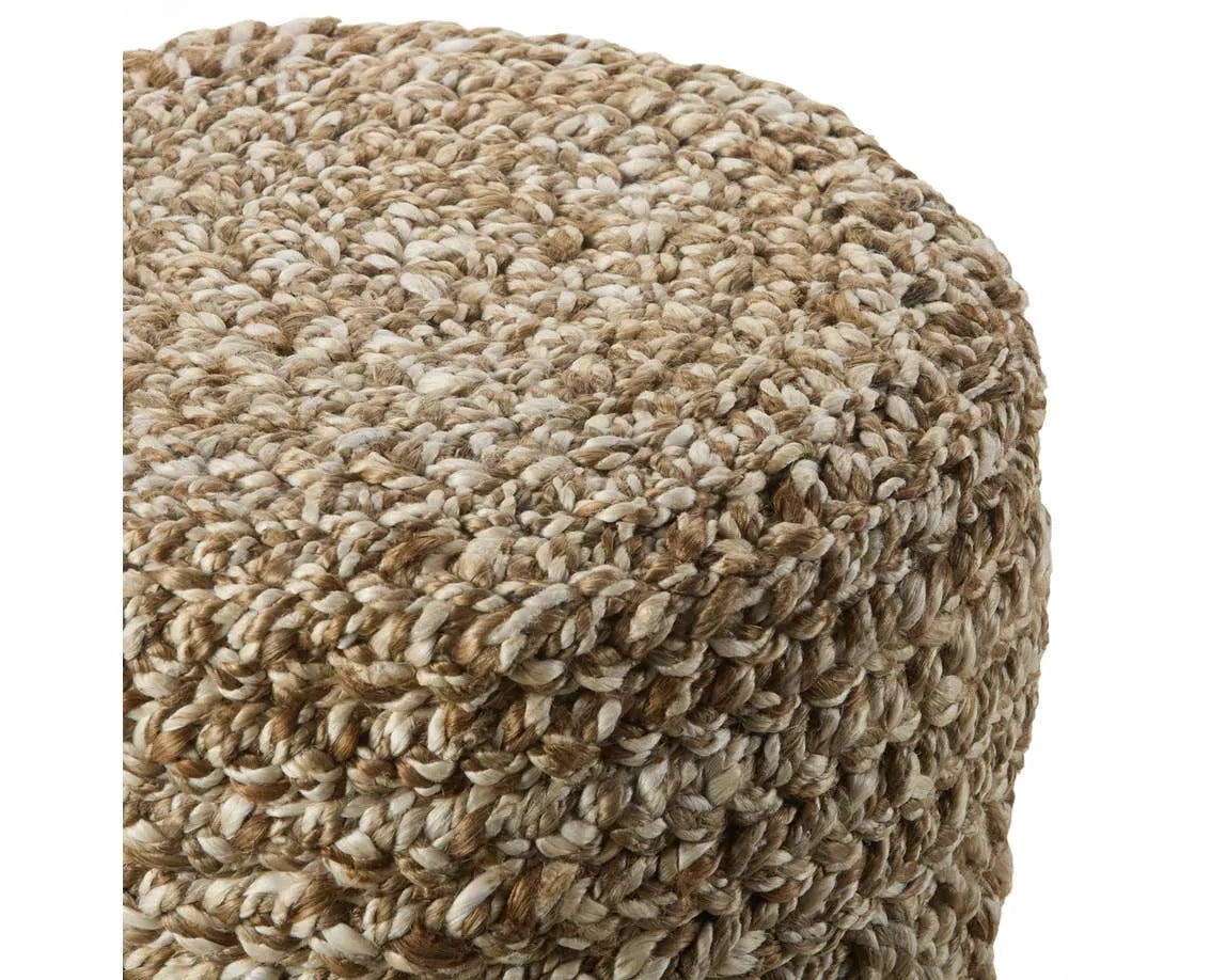 Bluffs BUF02 Beige/Brown Pouf - Rug & Home