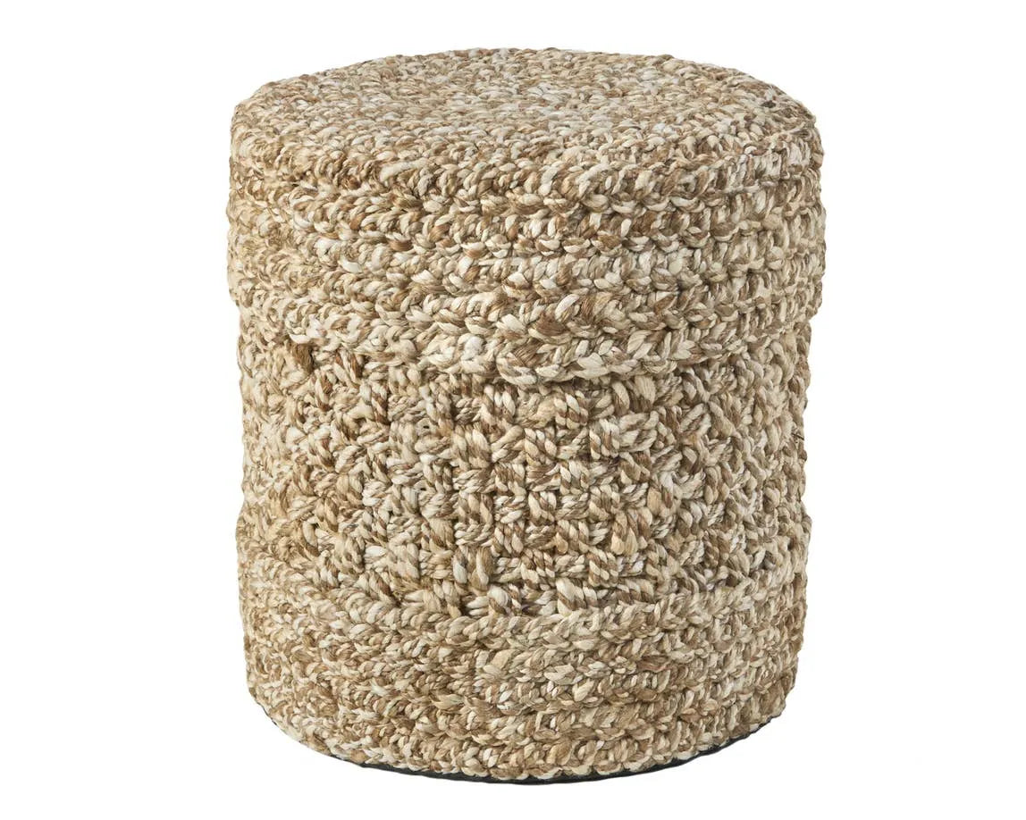 Bluffs BUF02 Beige/Brown Pouf - Rug & Home