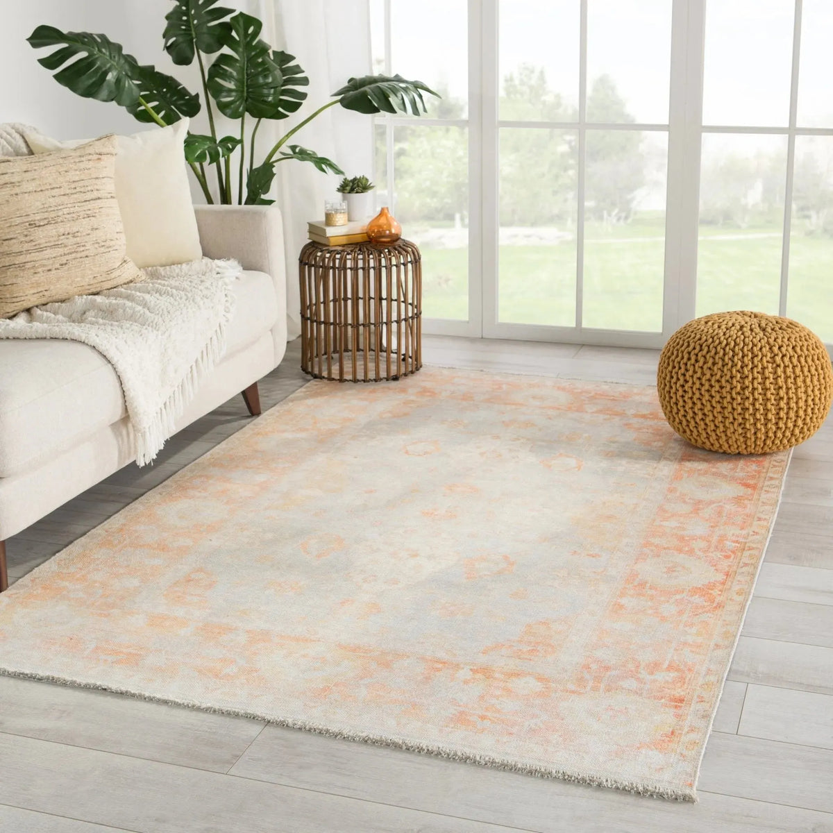 Boheme BOH02 Patrin Orange/Light Gray Rug