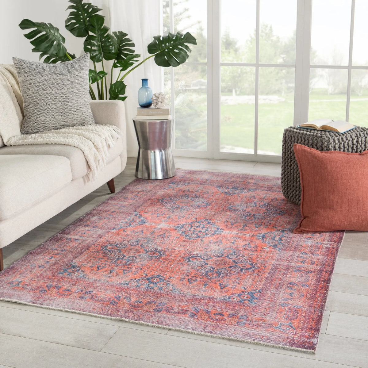 Boheme BOH06 Menowin Orange/Blue Rug - Rug & Home