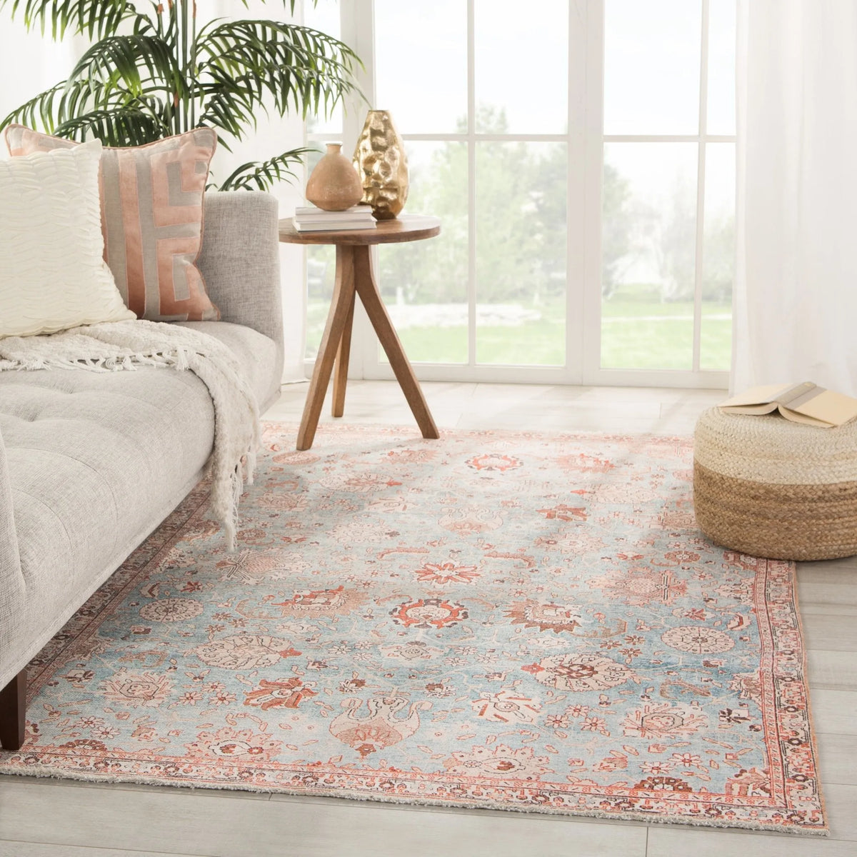 Boheme Boh14 Poppy Light Blue/Orange Rug - Rug & Home