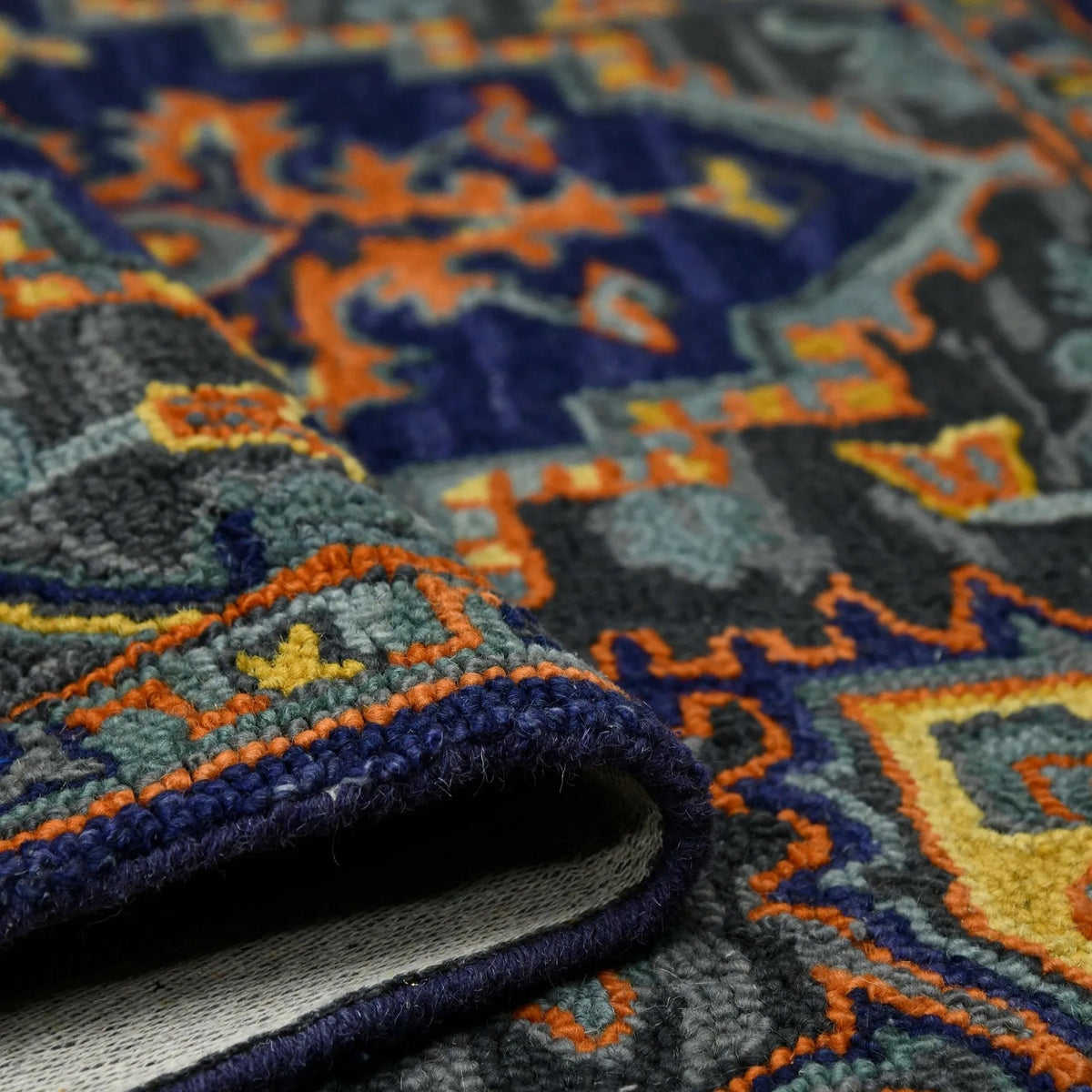 Boho BOH-5 Blue/Orange Rug - Rug & Home