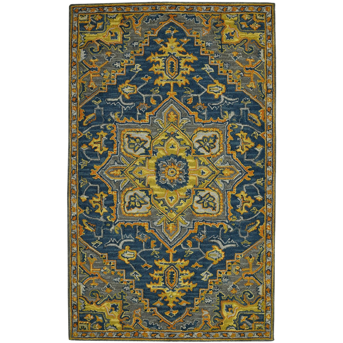 Boho BOH-6 Blue/Yellow Rug - Rug & Home