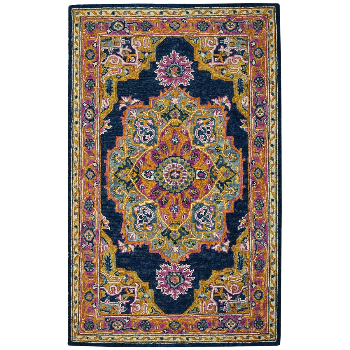 Boho BOH-8 Navy/Pink Rug - Rug & Home