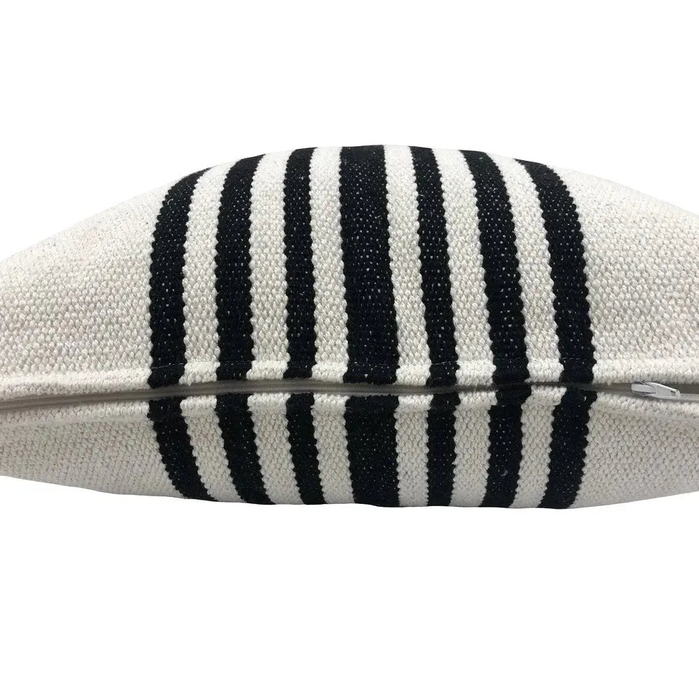 Bold Striped Lr04715 White/Black Pillow