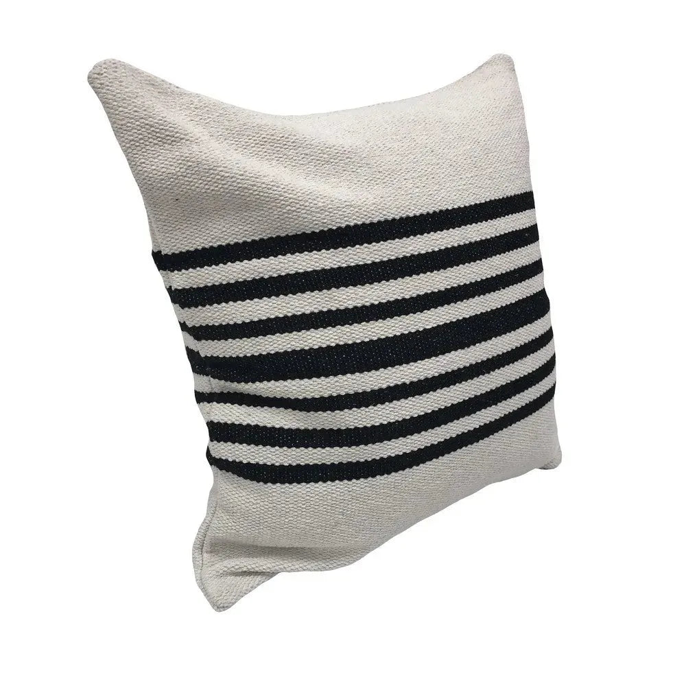 Bold Striped Lr04715 White/Black Pillow