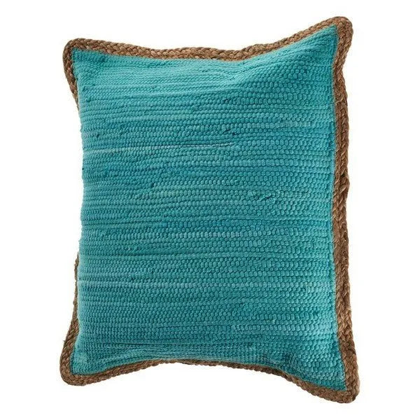 Bordered Blue Turquoise LR04648 Throw Pillow - Rug & Home