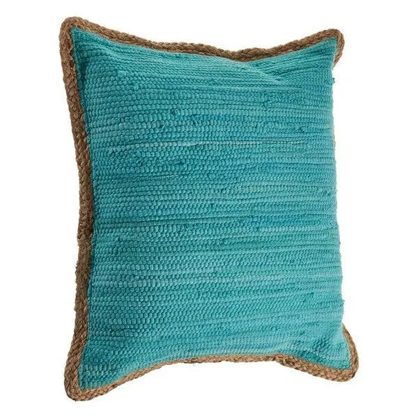 Bordered Blue Turquoise LR04648 Throw Pillow - Rug & Home