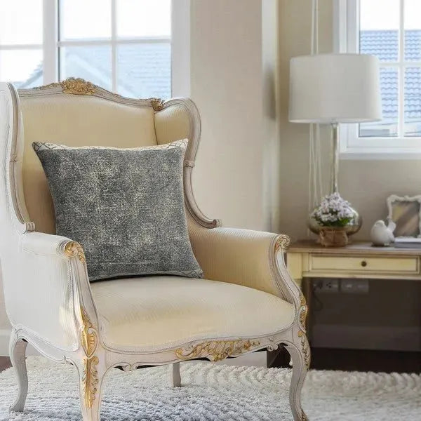 Bordered Modern Rustic Lr07575 Gray/White Pillow