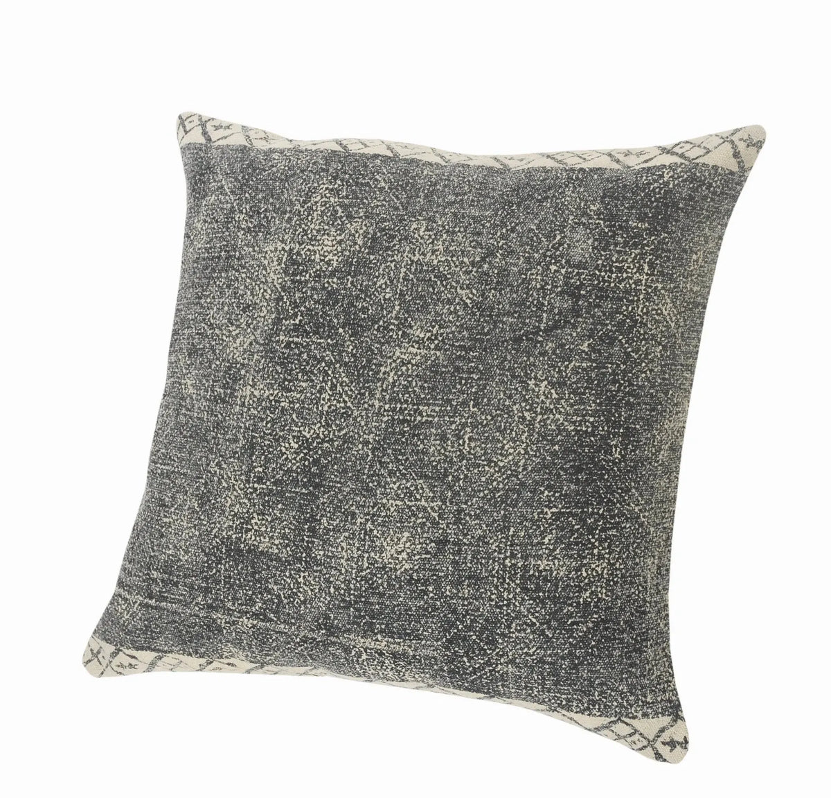 Bordered Modern Rustic Lr07575 Gray/White Pillow