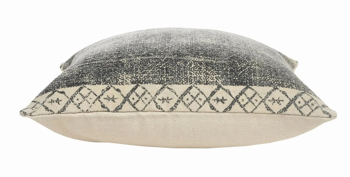 Bordered Modern Rustic Lr07575 Gray/White Pillow