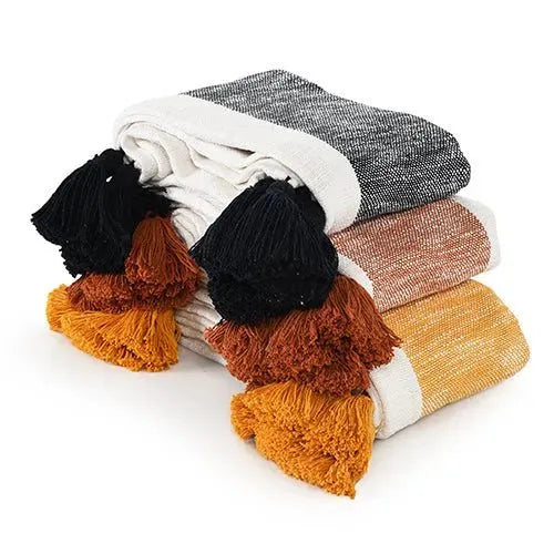 Borderline 80275ADW Adobe/White Throw Blanket