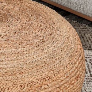 Braga Jute Natural Pouf - Rug & Home