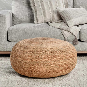 Braga Jute Natural Pouf - Rug & Home