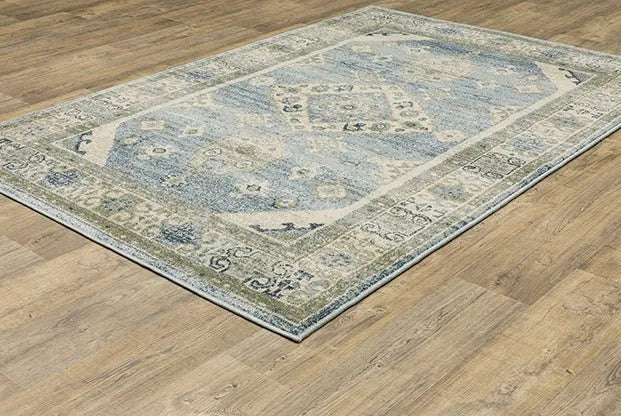 Branson BR03A Blue/Beige Rug - Rug & Home