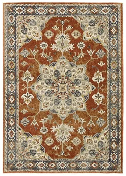 Branson BR04A Rust/Beige Rug - Rug & Home