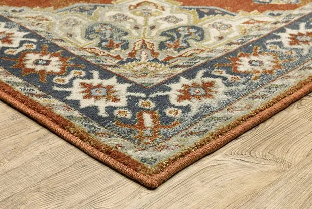 Branson BR04A Rust/Beige Rug - Rug & Home