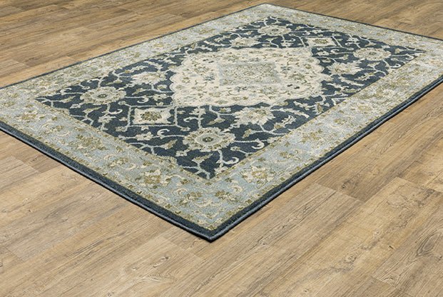 Branson BR05A Blue/Ivory Rug - Rug & Home