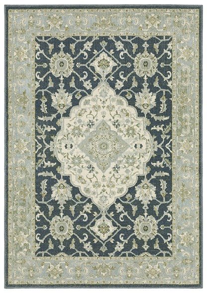 Branson BR05A Blue/Ivory Rug - Rug & Home