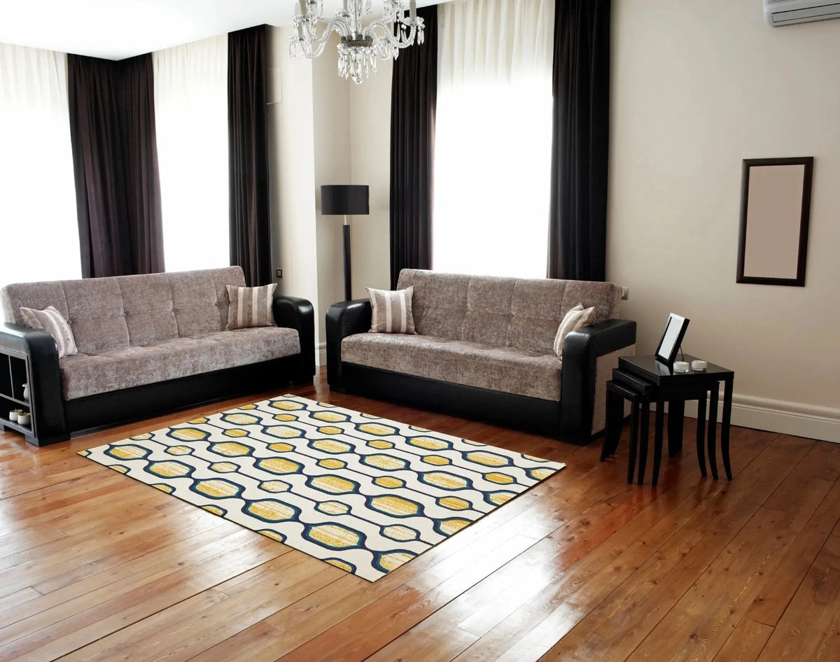 Brixton 6163597F Ivory/Yellow Rug