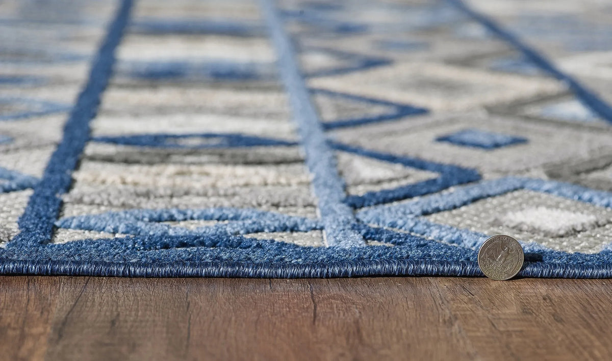 Calla 6921 Aztec Grey/Blue Rugs - Rug & Home