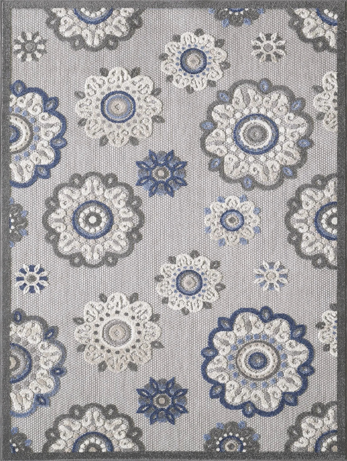 Calla 6932 Grey/Blue Suzani Rug - Rug & Home