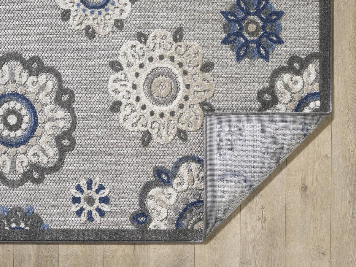 Calla 6932 Grey/Blue Suzani Rug - Rug & Home