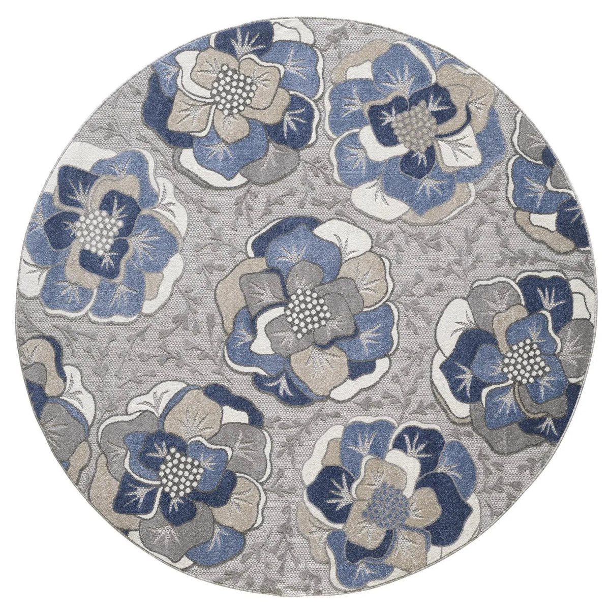 Calla 6935 Grey/Blue Flora Rug - Rug & Home