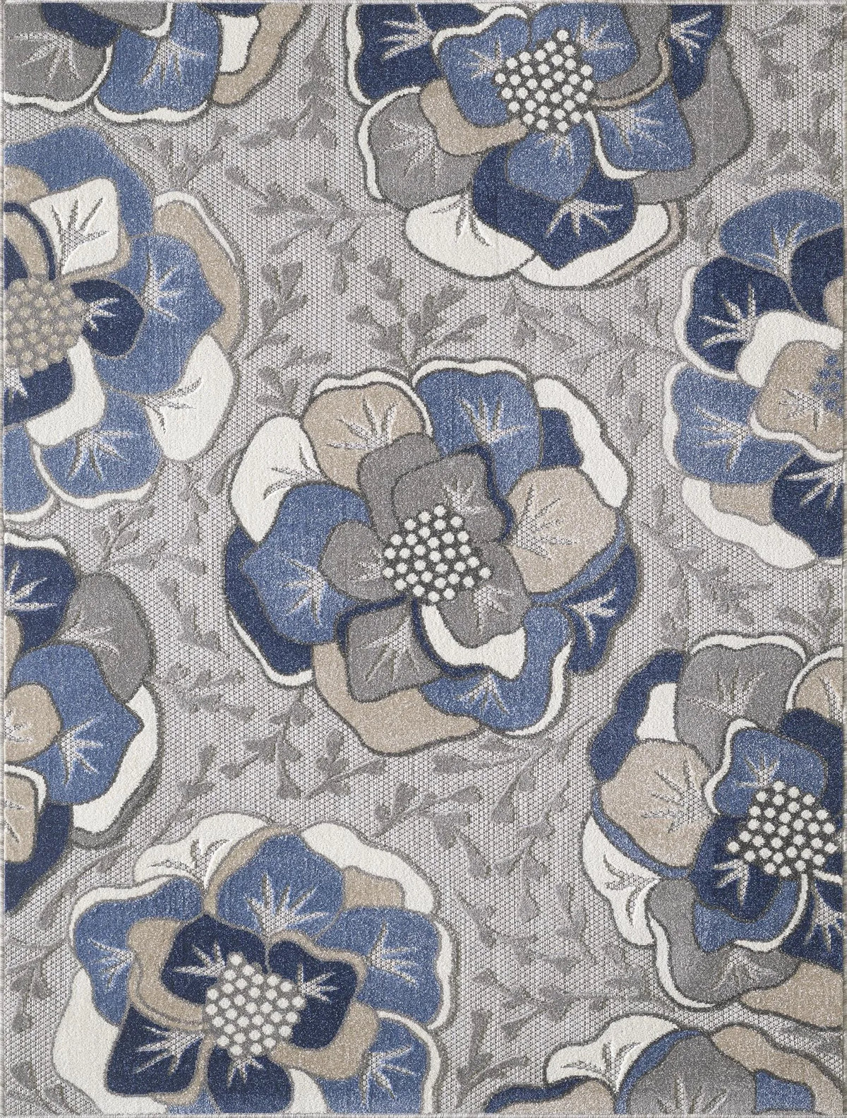 Calla 6935 Grey/Blue Flora Rug - Rug & Home