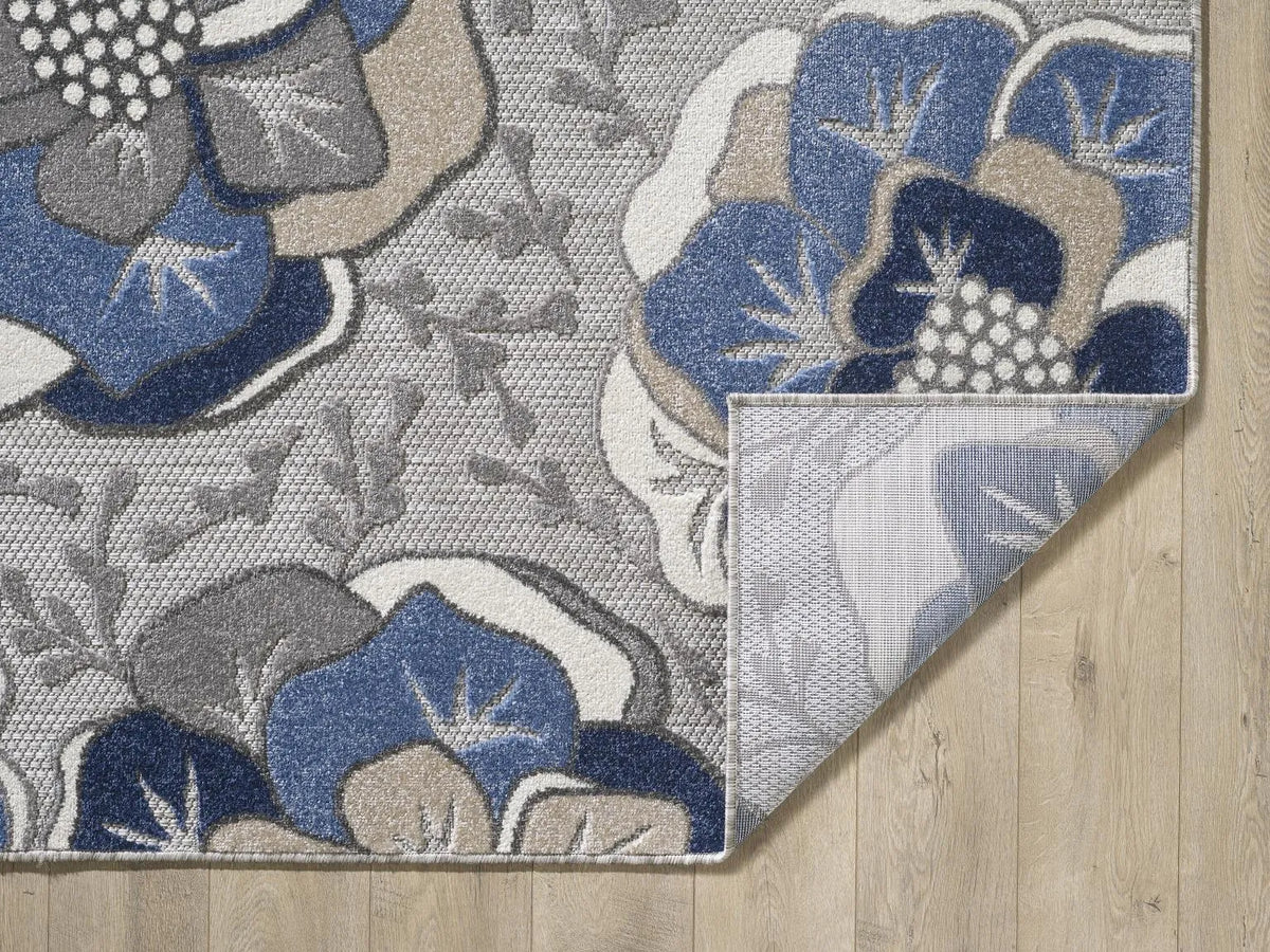 Calla 6935 Grey/Blue Flora Rug - Rug & Home