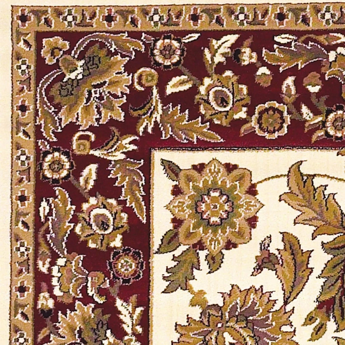 Cambridge-7303 Kashan Ivory/Red Rug - Rug & Home