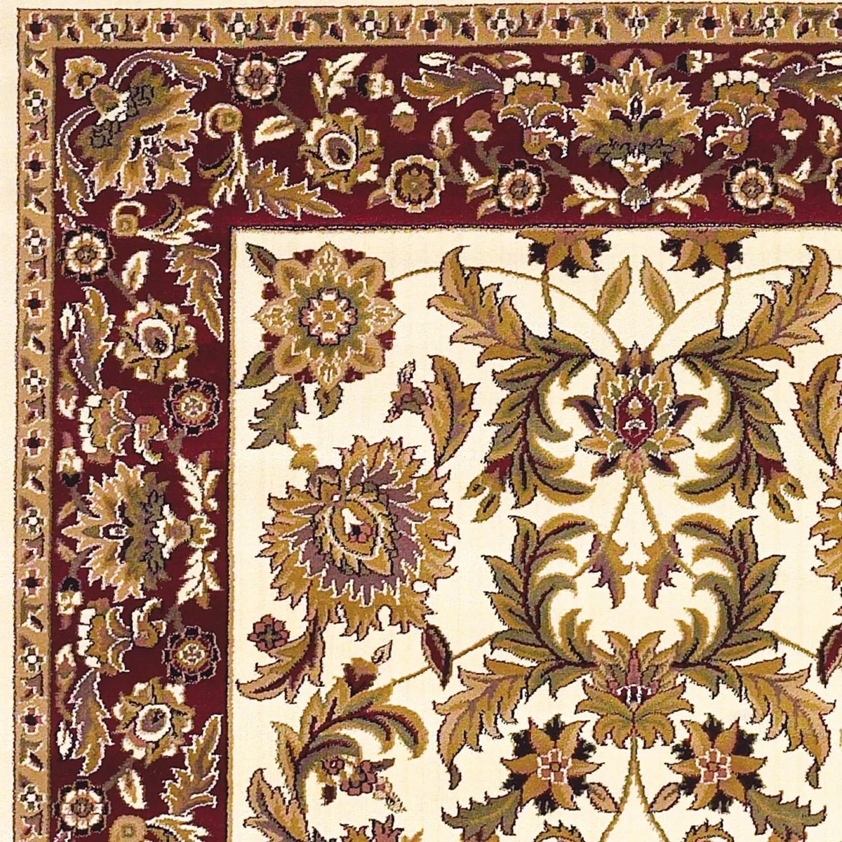 Cambridge-7303 Kashan Ivory/Red Rug - Rug & Home