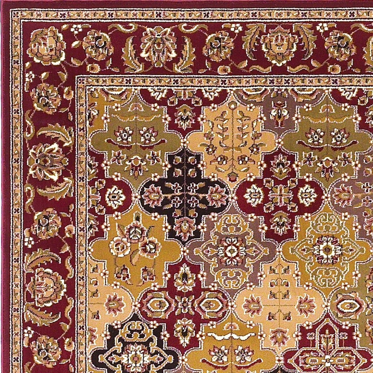 Cambridge 7325 Kashan Panel Red Rug - Rug & Home